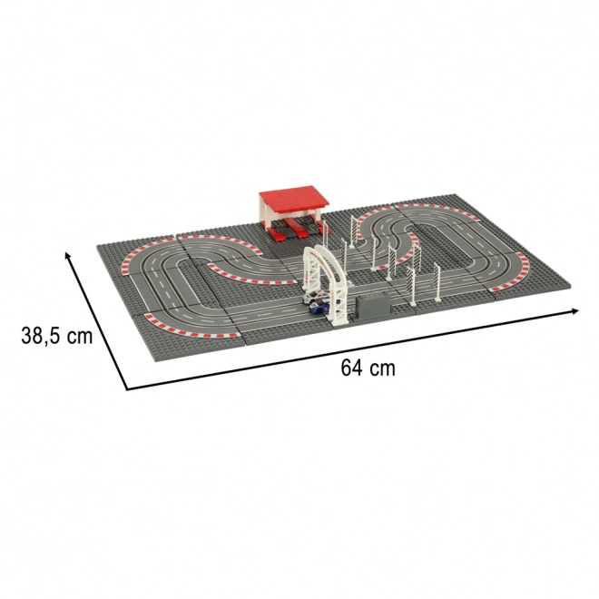 Electric Police Race Car Track with Construction Blocks