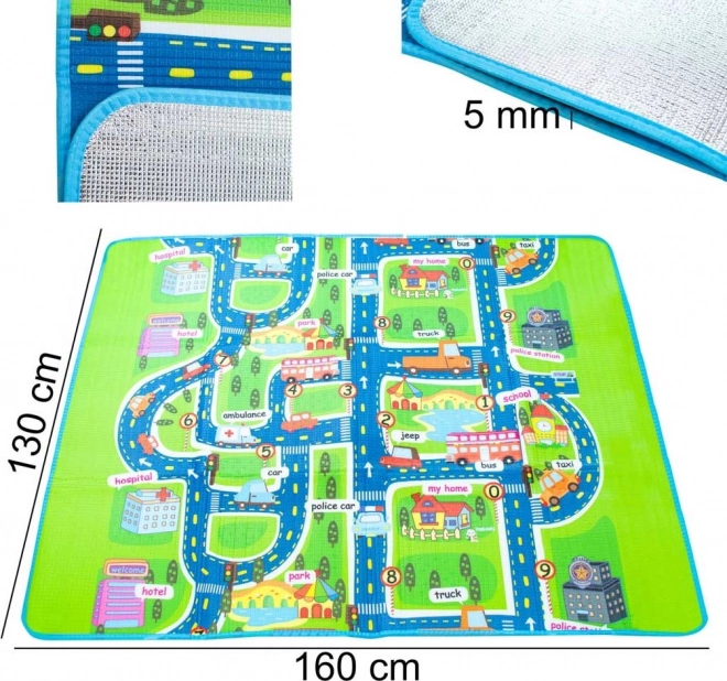 Educational Foldable Foam Play Mat City Design 160 x 130 cm