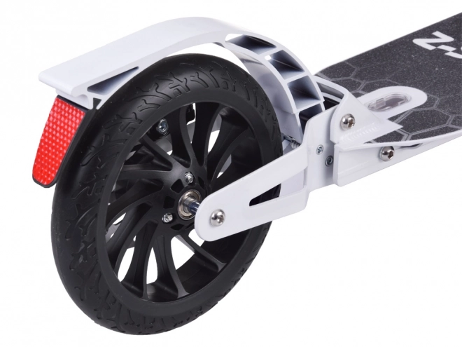 Large Foldable City Scooter with Suspension and Brakes – White