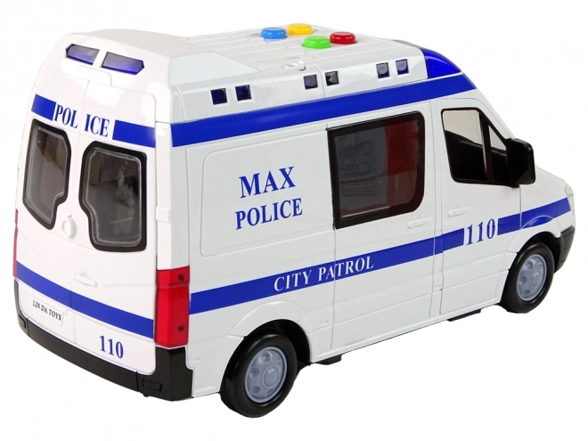 Police Car Toy with Friction Drive, Sounds, and Lights