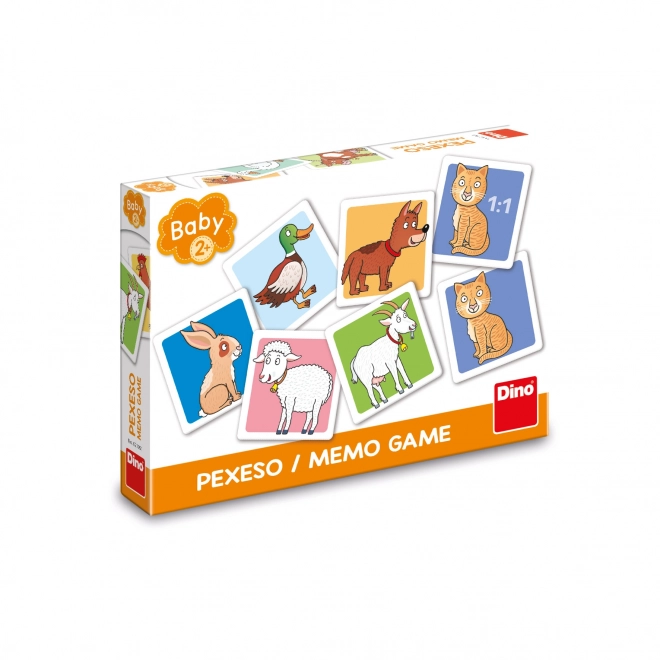 Memory Game with Cute Domestic Animals for Kids