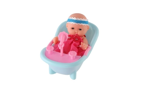 Baby Doll in Bathtub with Soft Body 12cm