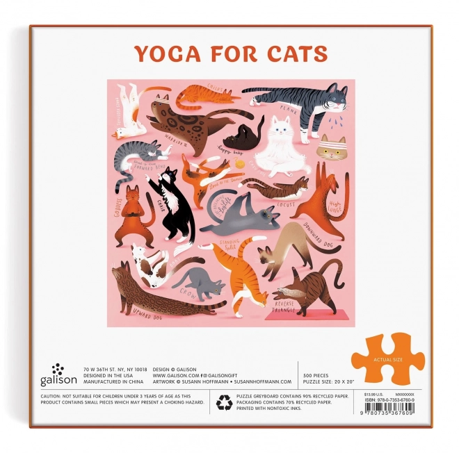 Galison Cat Yoga 500 Piece Puzzle