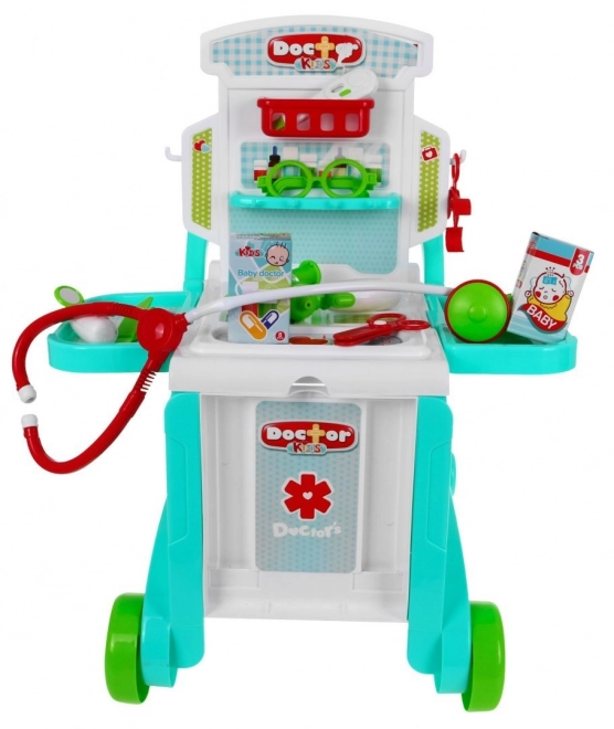 Portable Children's Medical Playset with Suitcase and Cart