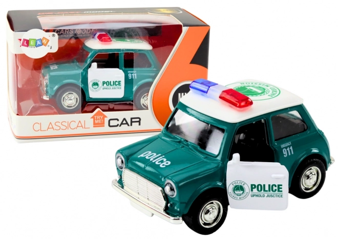 Classic Green Police Car with Sounds and Lights