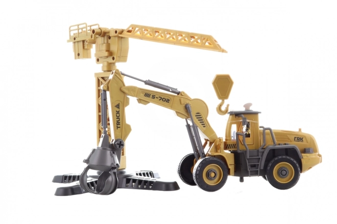 Construction Set with Crane and Battery-Powered Truck