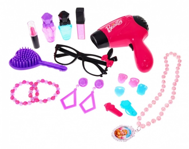 Interactive Pink Vanity Set for Kids with Lights and Styling Accessories