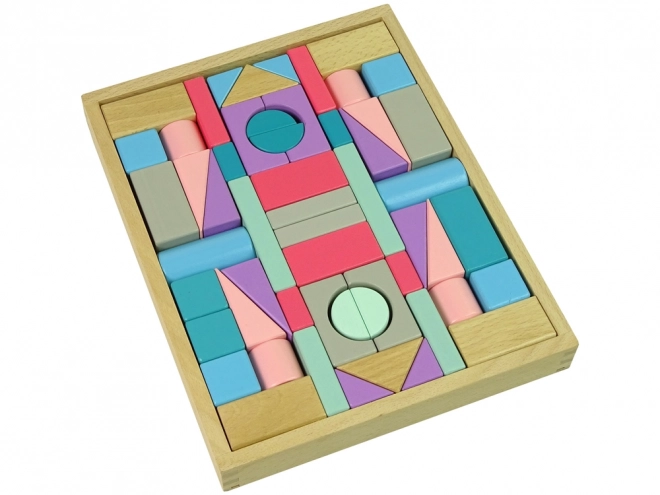 Wooden Blocks Pastel Colors Castle Set