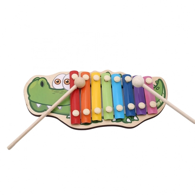 Colorful Wooden Crocodile Xylophone for Children