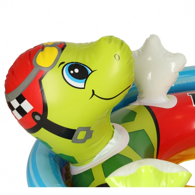 Inflatable Swim Ring for Toddlers with Seat - Turtle Design