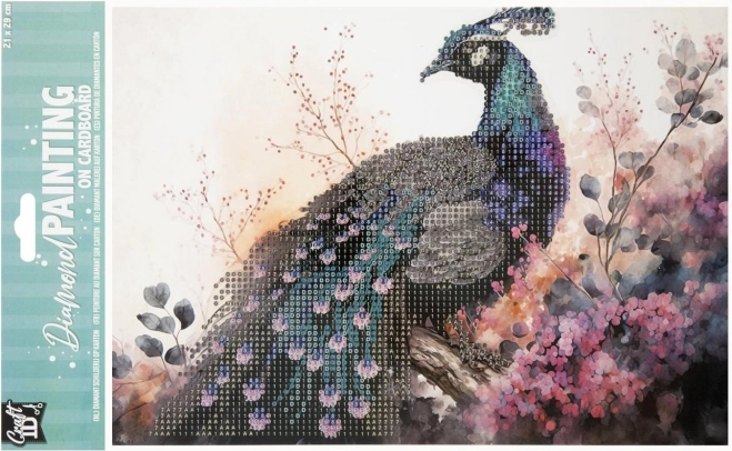 Diamond Painting on Board – Peacock 29 × 21 cm