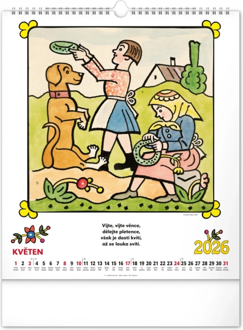 Muurkalender Josef Lada - Rijmpjes 2026