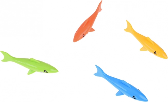 Set of 4 Colored Sharks for Children's Diving Lessons