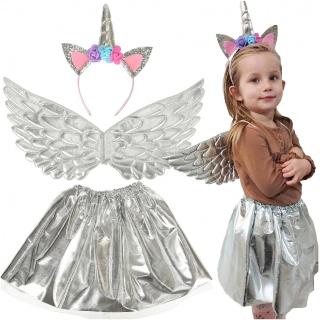 Silver Unicorn Costume with Skirt and Headband