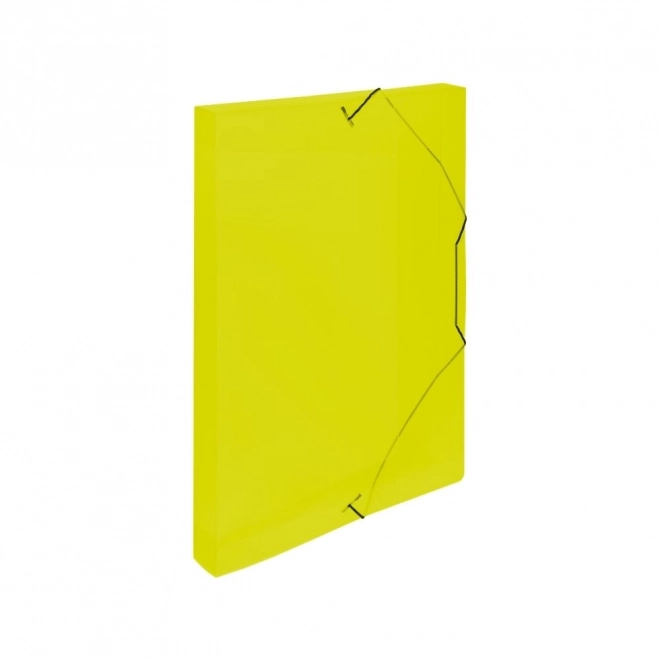 Yellow A4 Document Storage Box with Elastic Band