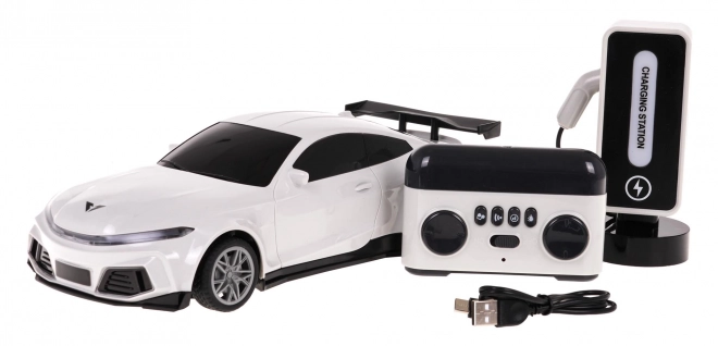 White R/C Car with Charging Station