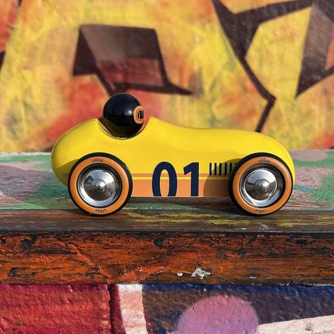 Vilac Wooden Car Old Sport Yellow