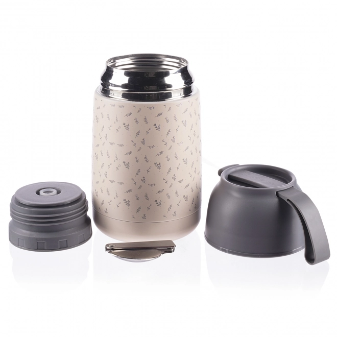 Thermal Food Flask with Silicone Holder 620ml - Flowers Design