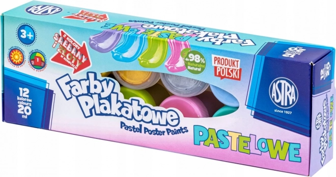 ASTRA pastel tempera paints 12×20 ml (2 metallic shades)