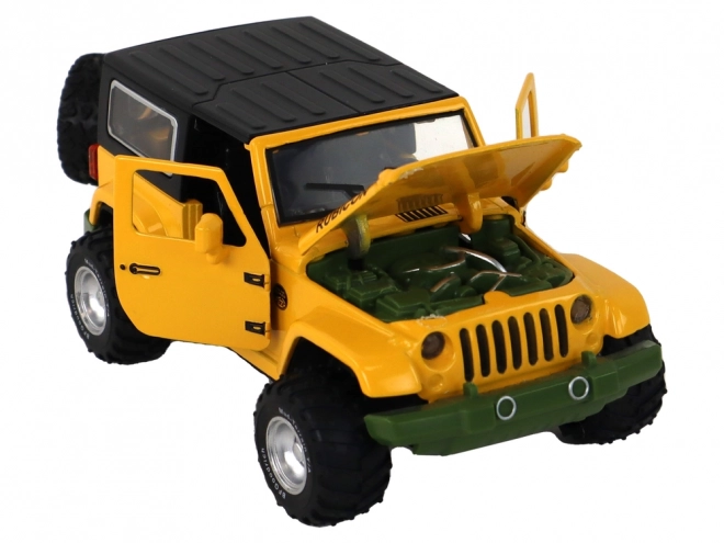 Yellow Metal 4x4 Friction Drive Battery Toy Car 1:32