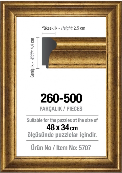 Stylish gold jigsaw puzzle frame 48x34cm