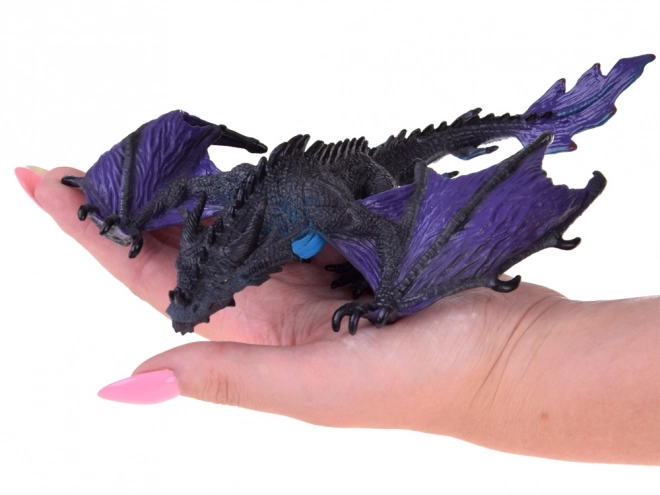 Majestic Purple Dragon Figurine with Movable Jaw