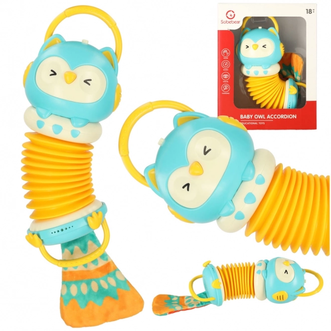 Sensory Owl Accordion Toy with LED Lights for Children