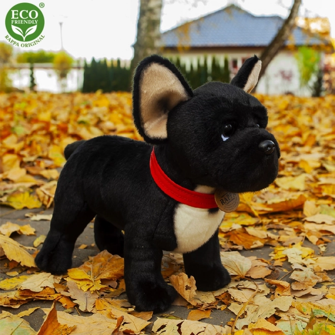 Plush French Bulldog with Red Collar Eco-Friendly 30 cm