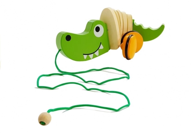 Wooden Pull Along Crocodile Toy