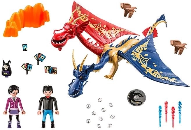 Zweiköpfiger Drache voller Action