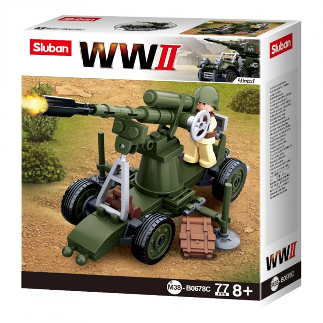 Sluban WWII Anti-Aircraft Cannon Building Set