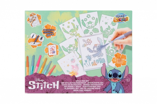 Nagy kreatív festőkészlet fújható filctollakkal Stitch