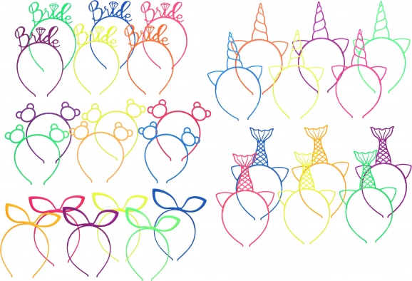 Carnival headband with embellishment – mixed colors