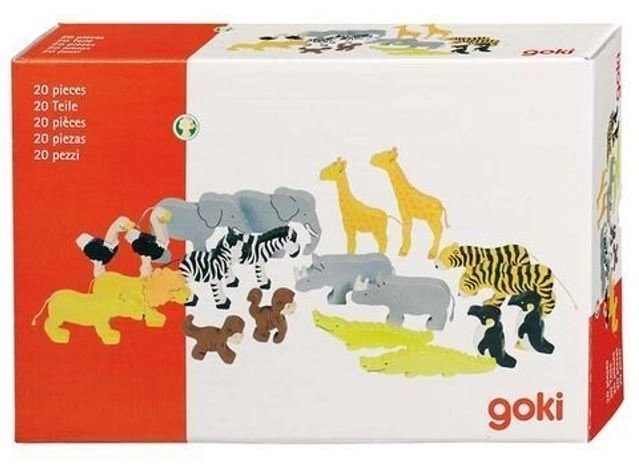 Set of Wooden African Animals