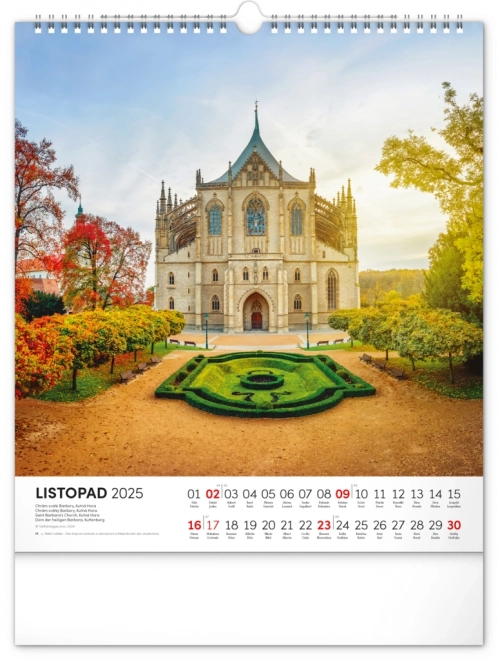 Wall Calendar Czech Republic 2025