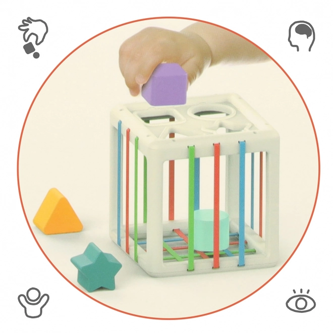 Flexible Sensory Puzzle Cube with Shape Sorter