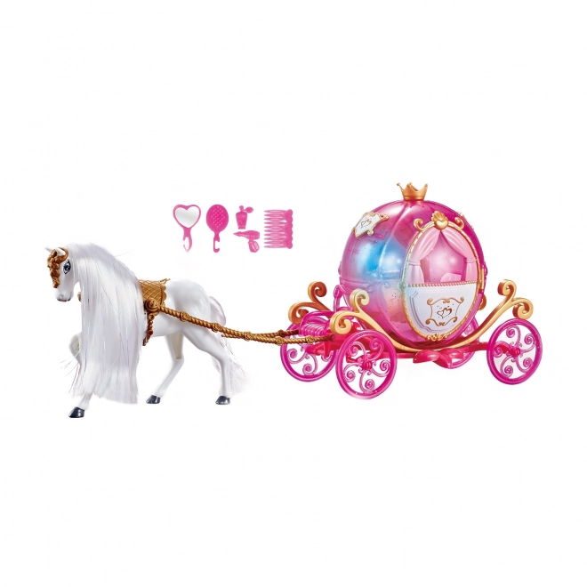 Pink carriage with horse sound and light