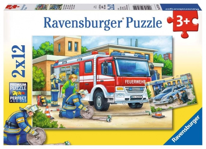 Police and Firefighters Puzzle 2x12 Pieces