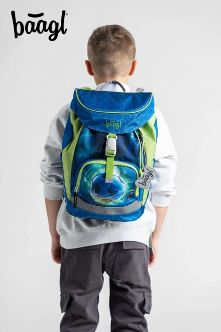 Lightweight School Backpack Airy with Football Design