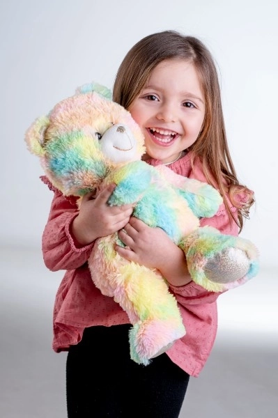 Dreamy Rainbow Bear Plush Toy with Light and Sound