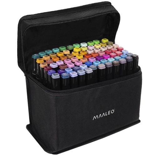 Dual Tip Alcohol Markers Set with Bag and Organizer