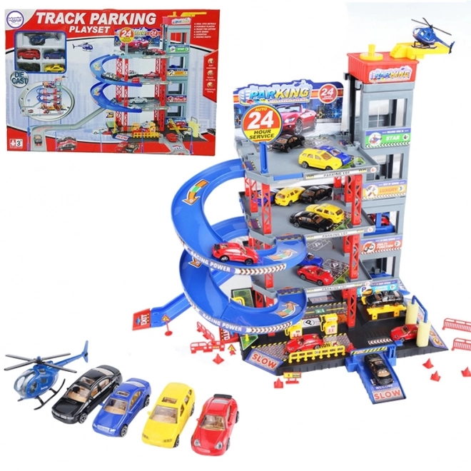 Woopie Multilevel Parking Garage with Car Wash and Helicopter