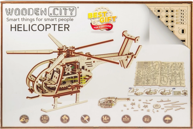 Wooden City 3D Puzzle Helicopter