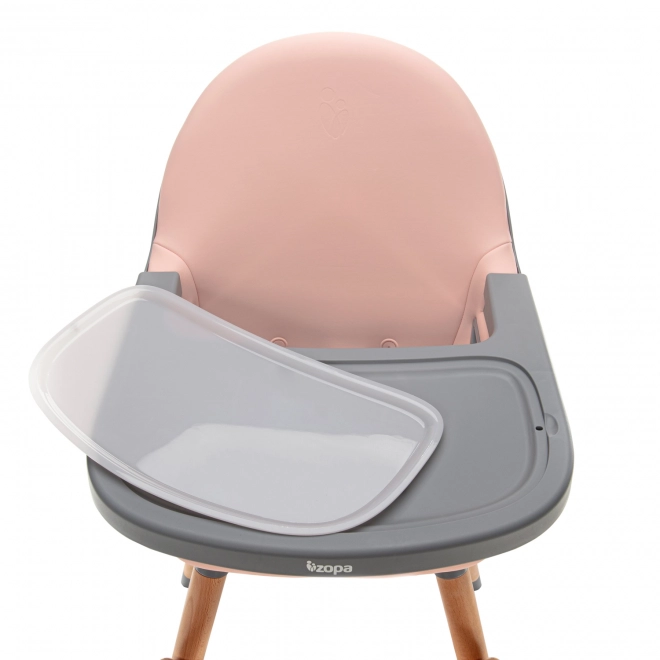 Children's High Chair Dolce 2 in Blush Pink and Grey