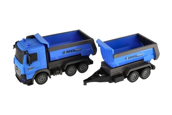 Plastic Cargo Truck With Trailer 50cm with Pull-Back Feature