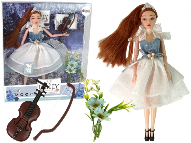 Emily Doll with Violin and Flowers