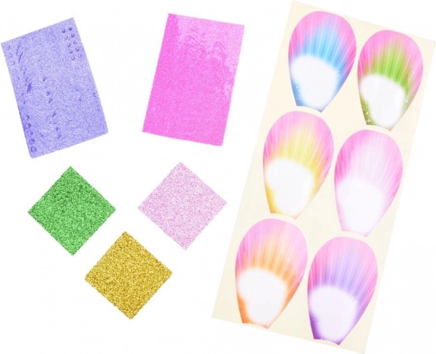 Decorating wings with stickers and glitter
