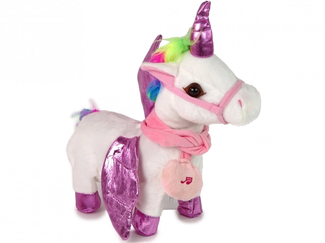 Interactive Unicorn Plush Toy with Pink Wings