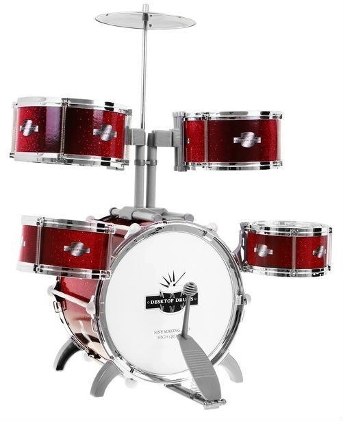 5-drum kids drum set with stool and cymbal