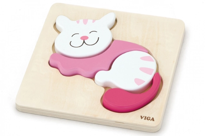 Wooden Puzzle for Toddlers - Cat